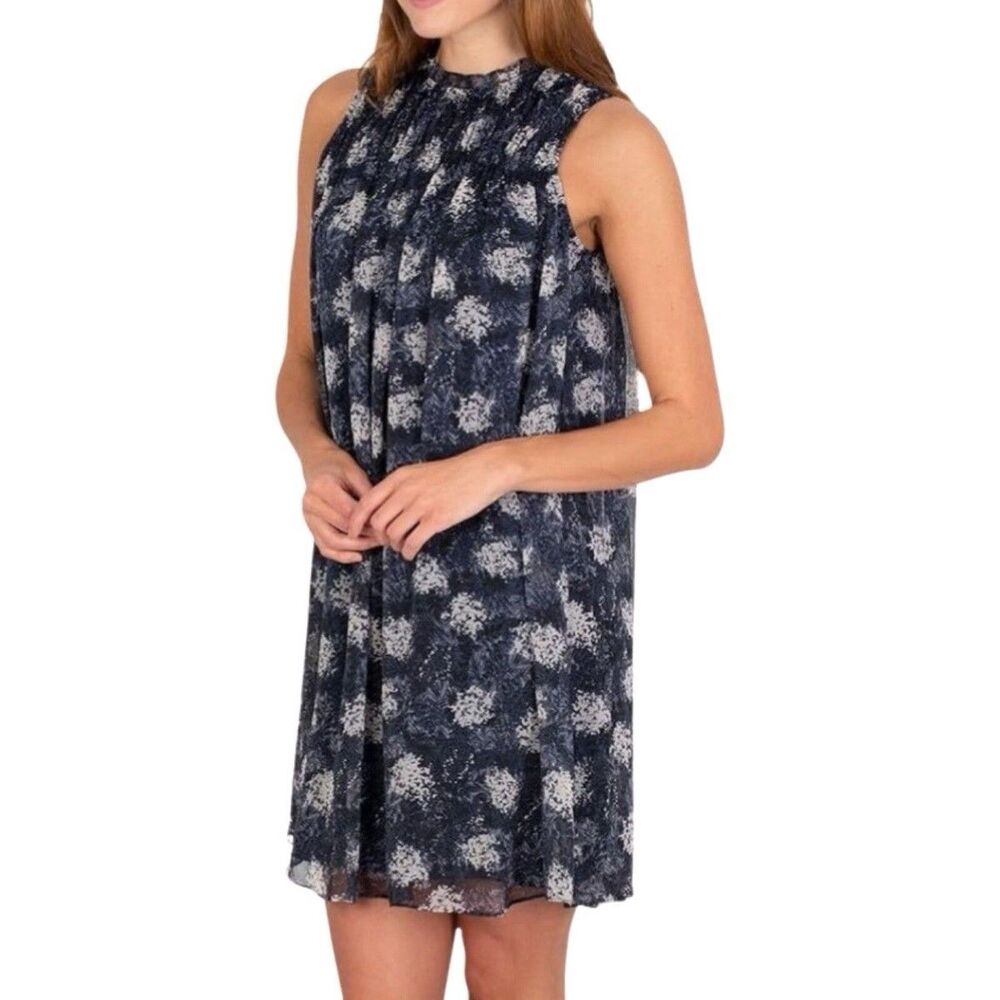 Joie Baltic High Neck Swing Dress Chiffon Flowy Wedding Guest Size M